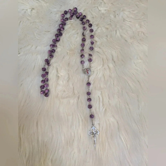 For The Love Of Lilac Beaded Rosary - Picture 1 of 5